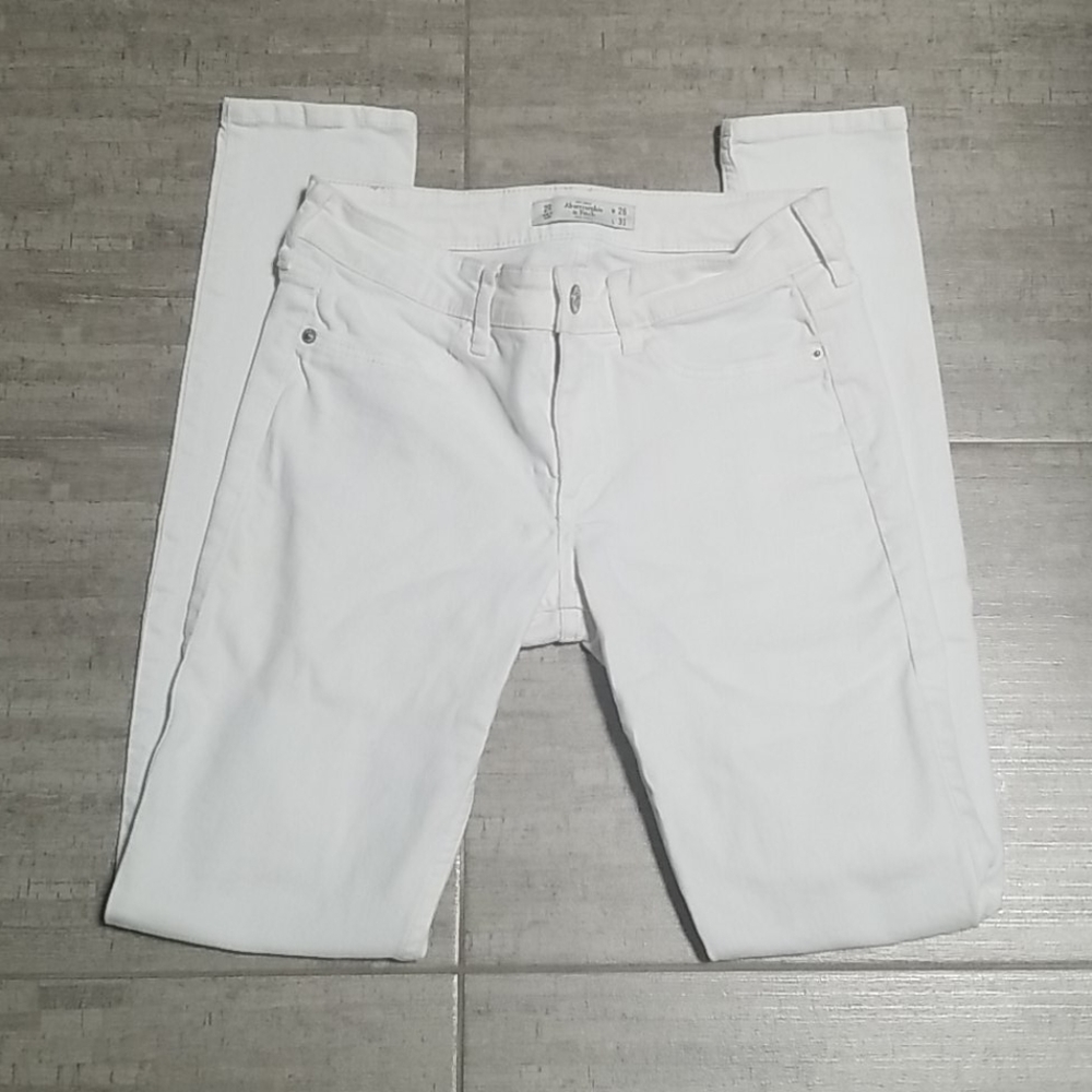 White ABERCROMBIE & FITCH Skinny Jeans